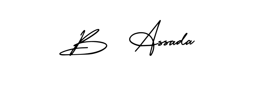 if you are searching for the best signature style for your name B  Assada. so please give up your signature search. here we have designed multiple signature styles  using AmerikaSignatureDemo-Regular. B  Assada signature style 3 images and pictures png