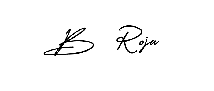 You should practise on your own different ways (AmerikaSignatureDemo-Regular) to write your name (B  Roja) in signature. don't let someone else do it for you. B  Roja signature style 3 images and pictures png