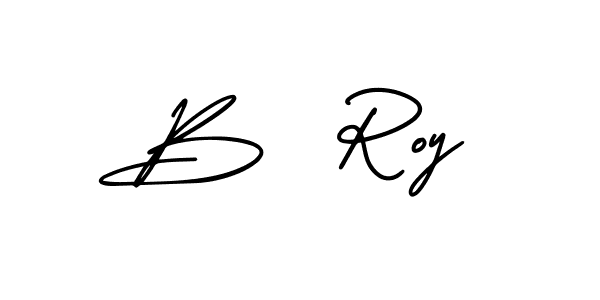 Design your own signature with our free online signature maker. With this signature software, you can create a handwritten (AmerikaSignatureDemo-Regular) signature for name B  Roy. B  Roy signature style 3 images and pictures png