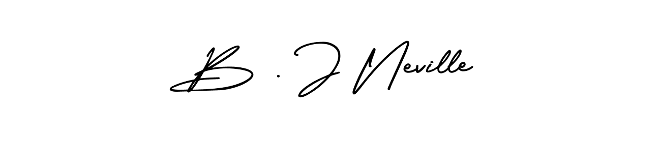 How to make B . J Neville name signature. Use AmerikaSignatureDemo-Regular style for creating short signs online. This is the latest handwritten sign. B . J Neville signature style 3 images and pictures png