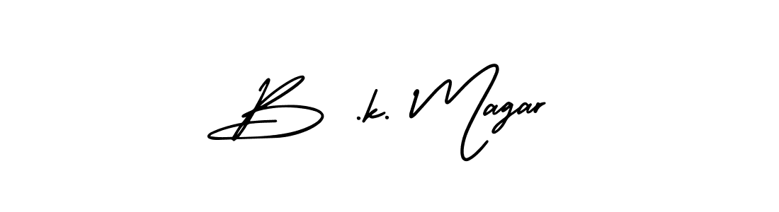 Similarly AmerikaSignatureDemo-Regular is the best handwritten signature design. Signature creator online .You can use it as an online autograph creator for name B .k. Magar. B .k. Magar signature style 3 images and pictures png
