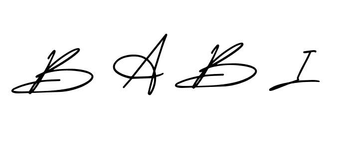if you are searching for the best signature style for your name B A B I. so please give up your signature search. here we have designed multiple signature styles  using AmerikaSignatureDemo-Regular. B A B I signature style 3 images and pictures png