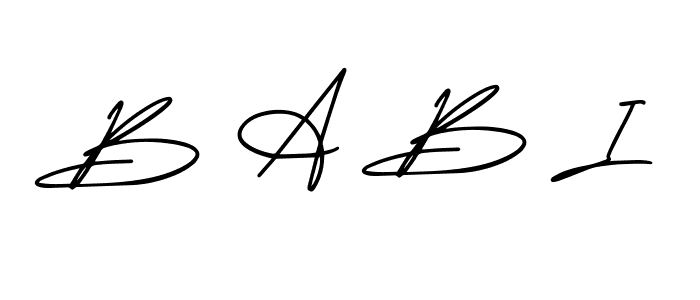 if you are searching for the best signature style for your name B A B I. so please give up your signature search. here we have designed multiple signature styles  using AmerikaSignatureDemo-Regular. B A B I signature style 3 images and pictures png