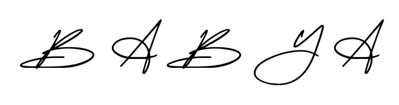 This is the best signature style for the B A B Y A name. Also you like these signature font (AmerikaSignatureDemo-Regular). Mix name signature. B A B Y A signature style 3 images and pictures png