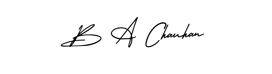 Make a beautiful signature design for name B A Chauhan. With this signature (AmerikaSignatureDemo-Regular) style, you can create a handwritten signature for free. B A Chauhan signature style 3 images and pictures png