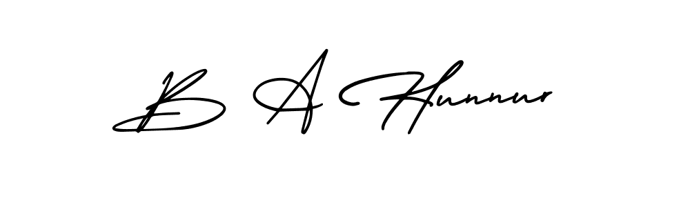 Also You can easily find your signature by using the search form. We will create B A Hunnur name handwritten signature images for you free of cost using AmerikaSignatureDemo-Regular sign style. B A Hunnur signature style 3 images and pictures png
