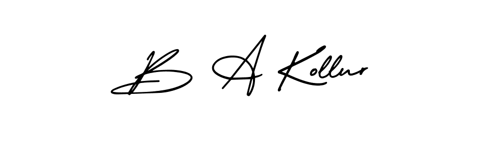 B A Kollur stylish signature style. Best Handwritten Sign (AmerikaSignatureDemo-Regular) for my name. Handwritten Signature Collection Ideas for my name B A Kollur. B A Kollur signature style 3 images and pictures png