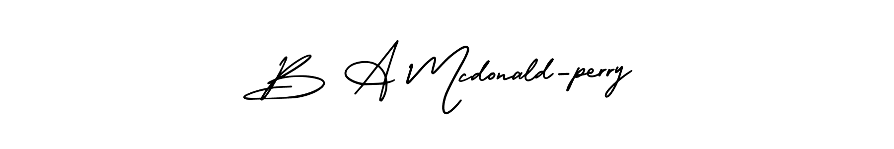 AmerikaSignatureDemo-Regular is a professional signature style that is perfect for those who want to add a touch of class to their signature. It is also a great choice for those who want to make their signature more unique. Get B A Mcdonald-perry name to fancy signature for free. B A Mcdonald-perry signature style 3 images and pictures png