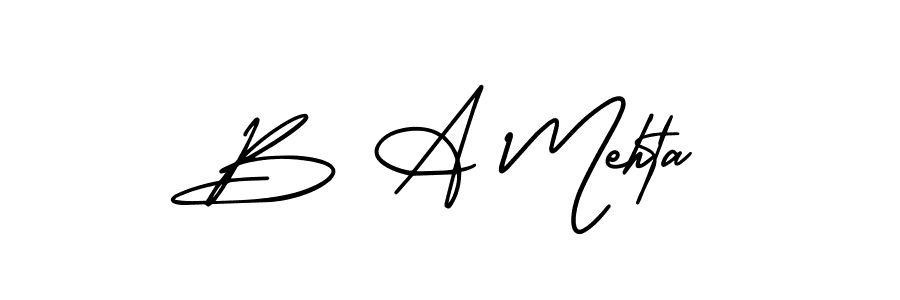 You should practise on your own different ways (AmerikaSignatureDemo-Regular) to write your name (B A Mehta) in signature. don't let someone else do it for you. B A Mehta signature style 3 images and pictures png