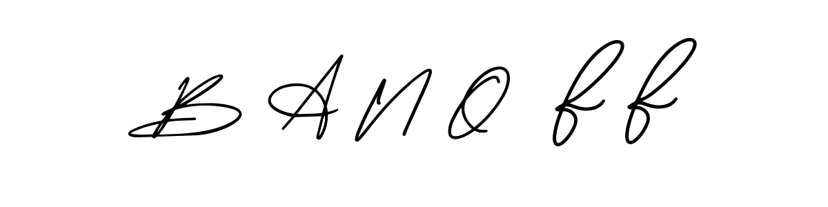 The best way (AmerikaSignatureDemo-Regular) to make a short signature is to pick only two or three words in your name. The name B A N O  F F include a total of six letters. For converting this name. B A N O  F F signature style 3 images and pictures png