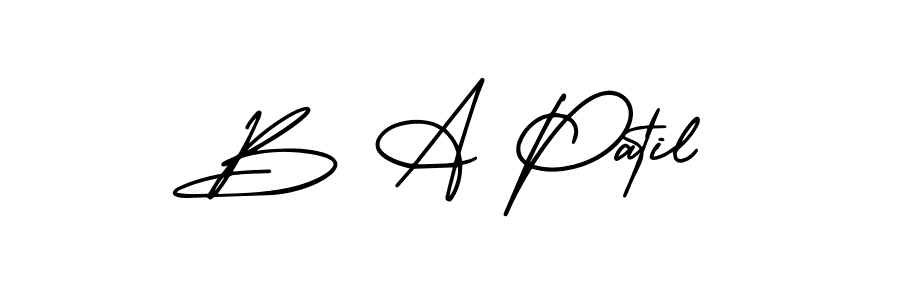 Make a beautiful signature design for name B A Patil. With this signature (AmerikaSignatureDemo-Regular) style, you can create a handwritten signature for free. B A Patil signature style 3 images and pictures png