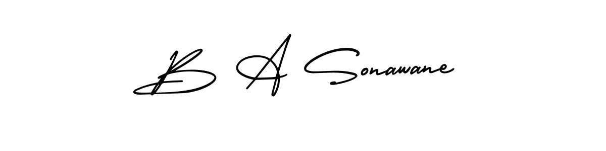 How to Draw B A Sonawane signature style? AmerikaSignatureDemo-Regular is a latest design signature styles for name B A Sonawane. B A Sonawane signature style 3 images and pictures png