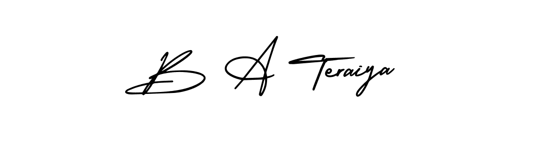 B A Teraiya stylish signature style. Best Handwritten Sign (AmerikaSignatureDemo-Regular) for my name. Handwritten Signature Collection Ideas for my name B A Teraiya. B A Teraiya signature style 3 images and pictures png