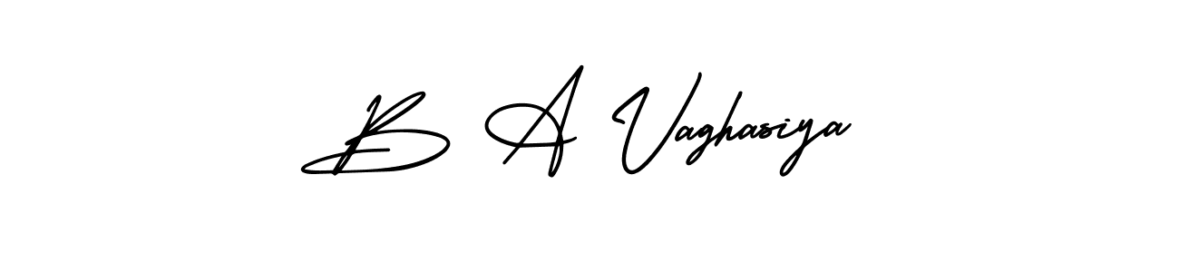 Use a signature maker to create a handwritten signature online. With this signature software, you can design (AmerikaSignatureDemo-Regular) your own signature for name B A Vaghasiya. B A Vaghasiya signature style 3 images and pictures png