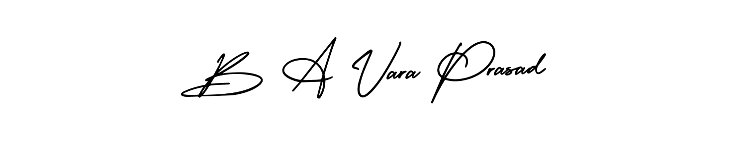 How to Draw B A Vara Prasad signature style? AmerikaSignatureDemo-Regular is a latest design signature styles for name B A Vara Prasad. B A Vara Prasad signature style 3 images and pictures png