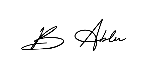 Design your own signature with our free online signature maker. With this signature software, you can create a handwritten (AmerikaSignatureDemo-Regular) signature for name B Ablu. B Ablu signature style 3 images and pictures png
