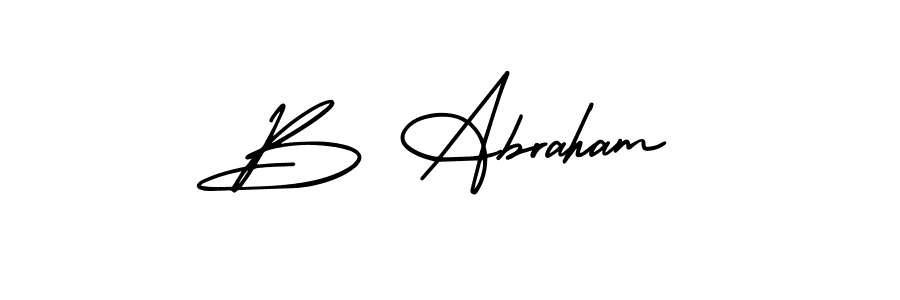 Make a beautiful signature design for name B Abraham. With this signature (AmerikaSignatureDemo-Regular) style, you can create a handwritten signature for free. B Abraham signature style 3 images and pictures png