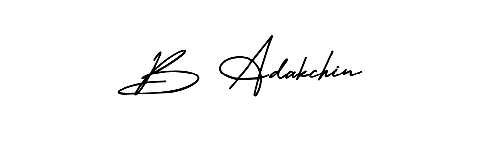 How to make B Adakchin name signature. Use AmerikaSignatureDemo-Regular style for creating short signs online. This is the latest handwritten sign. B Adakchin signature style 3 images and pictures png