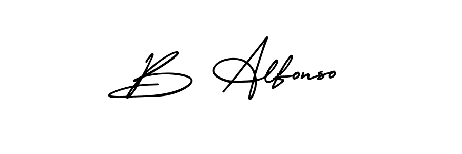 AmerikaSignatureDemo-Regular is a professional signature style that is perfect for those who want to add a touch of class to their signature. It is also a great choice for those who want to make their signature more unique. Get B Alfonso name to fancy signature for free. B Alfonso signature style 3 images and pictures png