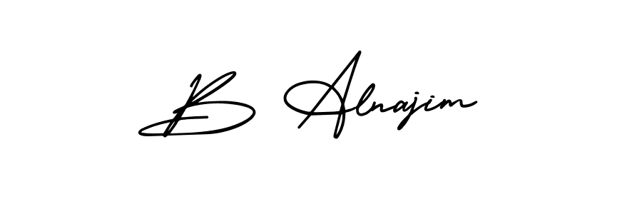 Similarly AmerikaSignatureDemo-Regular is the best handwritten signature design. Signature creator online .You can use it as an online autograph creator for name B Alnajim. B Alnajim signature style 3 images and pictures png