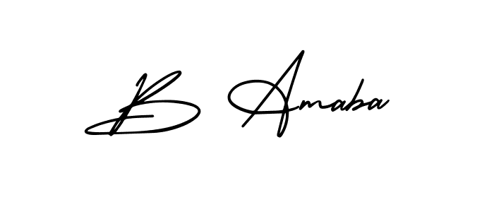 The best way (AmerikaSignatureDemo-Regular) to make a short signature is to pick only two or three words in your name. The name B Amaba include a total of six letters. For converting this name. B Amaba signature style 3 images and pictures png