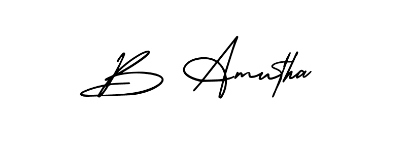 Use a signature maker to create a handwritten signature online. With this signature software, you can design (AmerikaSignatureDemo-Regular) your own signature for name B Amutha. B Amutha signature style 3 images and pictures png