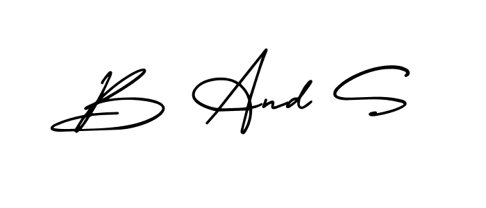 B And S stylish signature style. Best Handwritten Sign (AmerikaSignatureDemo-Regular) for my name. Handwritten Signature Collection Ideas for my name B And S. B And S signature style 3 images and pictures png