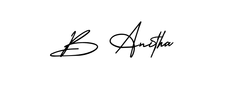 Similarly AmerikaSignatureDemo-Regular is the best handwritten signature design. Signature creator online .You can use it as an online autograph creator for name B Anitha. B Anitha signature style 3 images and pictures png