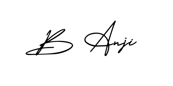 if you are searching for the best signature style for your name B Anji. so please give up your signature search. here we have designed multiple signature styles  using AmerikaSignatureDemo-Regular. B Anji signature style 3 images and pictures png