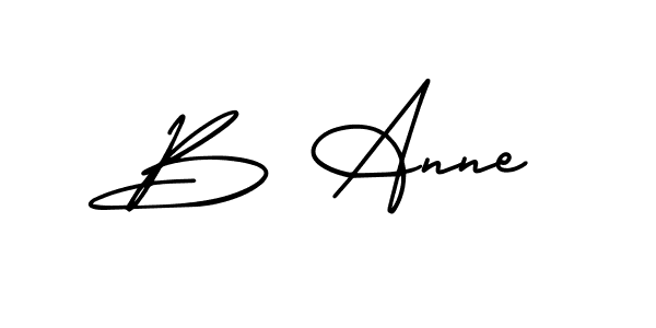 Make a beautiful signature design for name B Anne. With this signature (AmerikaSignatureDemo-Regular) style, you can create a handwritten signature for free. B Anne signature style 3 images and pictures png