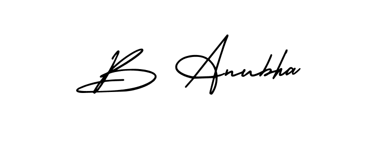 Use a signature maker to create a handwritten signature online. With this signature software, you can design (AmerikaSignatureDemo-Regular) your own signature for name B Anubha. B Anubha signature style 3 images and pictures png