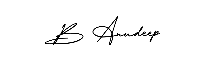 Best and Professional Signature Style for B Anudeep. AmerikaSignatureDemo-Regular Best Signature Style Collection. B Anudeep signature style 3 images and pictures png