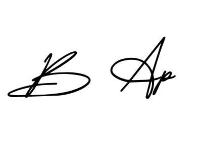 How to make B Ap name signature. Use AmerikaSignatureDemo-Regular style for creating short signs online. This is the latest handwritten sign. B Ap signature style 3 images and pictures png