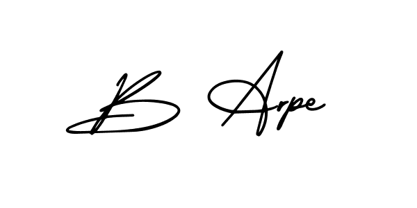 The best way (AmerikaSignatureDemo-Regular) to make a short signature is to pick only two or three words in your name. The name B Arpe include a total of six letters. For converting this name. B Arpe signature style 3 images and pictures png