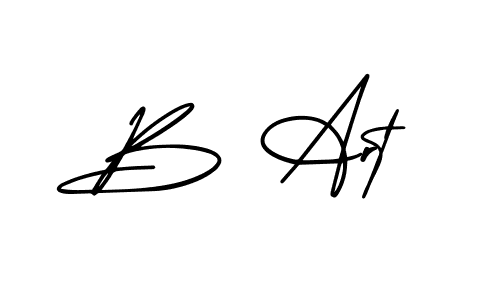 B Art stylish signature style. Best Handwritten Sign (AmerikaSignatureDemo-Regular) for my name. Handwritten Signature Collection Ideas for my name B Art. B Art signature style 3 images and pictures png