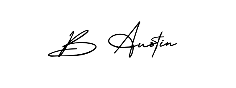 if you are searching for the best signature style for your name B Austin. so please give up your signature search. here we have designed multiple signature styles  using AmerikaSignatureDemo-Regular. B Austin signature style 3 images and pictures png