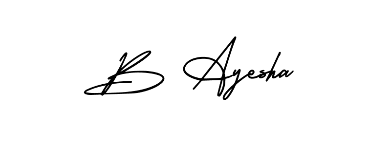 if you are searching for the best signature style for your name B Ayesha. so please give up your signature search. here we have designed multiple signature styles  using AmerikaSignatureDemo-Regular. B Ayesha signature style 3 images and pictures png