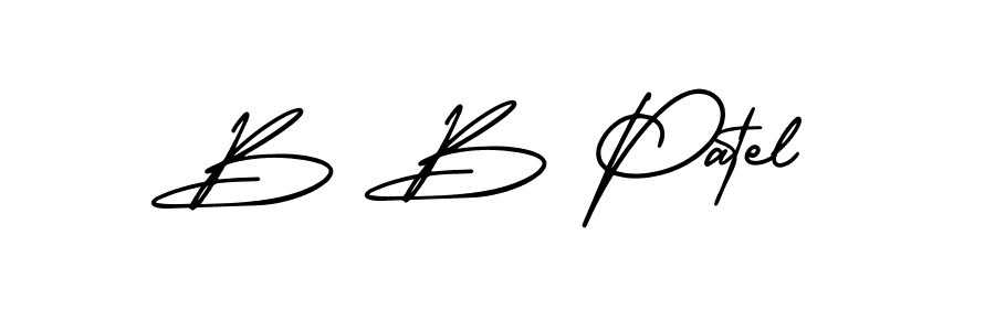 Also You can easily find your signature by using the search form. We will create B B Patel name handwritten signature images for you free of cost using AmerikaSignatureDemo-Regular sign style. B B Patel signature style 3 images and pictures png