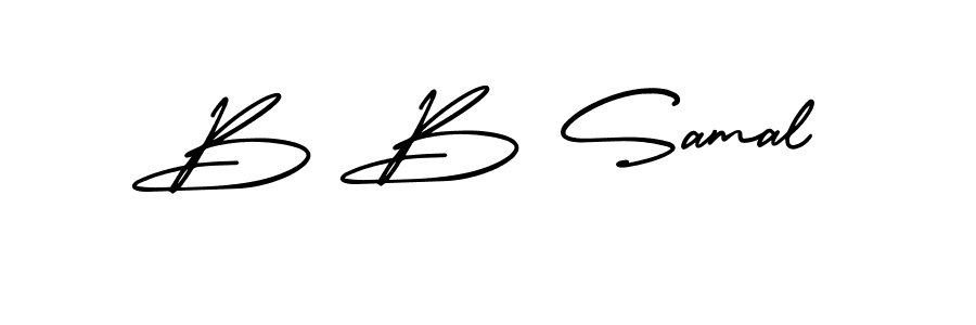 You should practise on your own different ways (AmerikaSignatureDemo-Regular) to write your name (B B Samal) in signature. don't let someone else do it for you. B B Samal signature style 3 images and pictures png