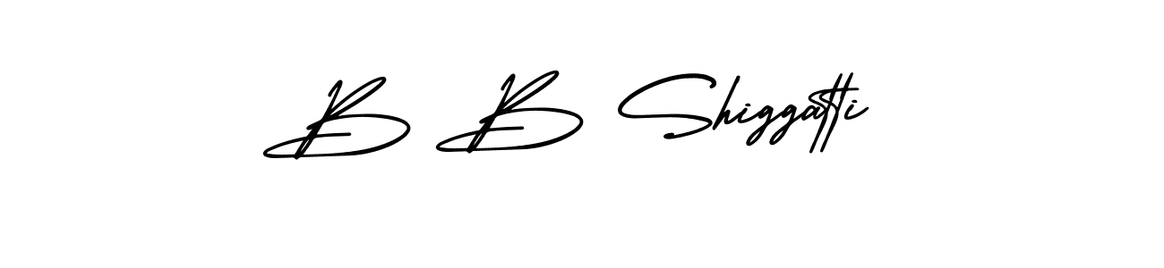 B B Shiggatti stylish signature style. Best Handwritten Sign (AmerikaSignatureDemo-Regular) for my name. Handwritten Signature Collection Ideas for my name B B Shiggatti. B B Shiggatti signature style 3 images and pictures png