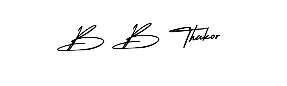 Use a signature maker to create a handwritten signature online. With this signature software, you can design (AmerikaSignatureDemo-Regular) your own signature for name B B Thakor. B B Thakor signature style 3 images and pictures png