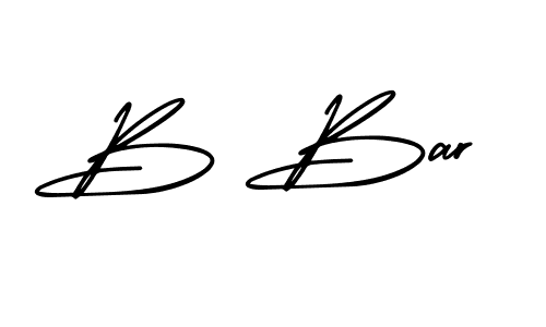 The best way (AmerikaSignatureDemo-Regular) to make a short signature is to pick only two or three words in your name. The name B Bar include a total of six letters. For converting this name. B Bar signature style 3 images and pictures png