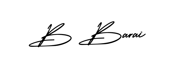 Design your own signature with our free online signature maker. With this signature software, you can create a handwritten (AmerikaSignatureDemo-Regular) signature for name B Barai. B Barai signature style 3 images and pictures png