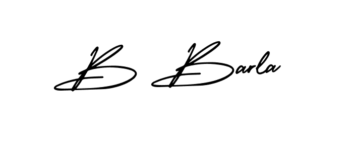 Create a beautiful signature design for name B Barla. With this signature (AmerikaSignatureDemo-Regular) fonts, you can make a handwritten signature for free. B Barla signature style 3 images and pictures png