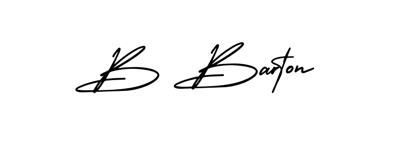 Design your own signature with our free online signature maker. With this signature software, you can create a handwritten (AmerikaSignatureDemo-Regular) signature for name B Barton. B Barton signature style 3 images and pictures png