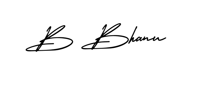 Make a beautiful signature design for name B Bhanu. With this signature (AmerikaSignatureDemo-Regular) style, you can create a handwritten signature for free. B Bhanu signature style 3 images and pictures png