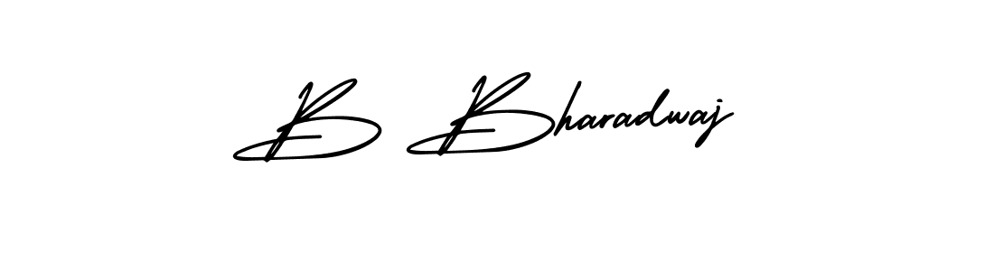 You should practise on your own different ways (AmerikaSignatureDemo-Regular) to write your name (B Bharadwaj) in signature. don't let someone else do it for you. B Bharadwaj signature style 3 images and pictures png