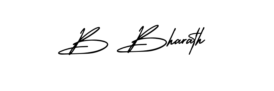 The best way (AmerikaSignatureDemo-Regular) to make a short signature is to pick only two or three words in your name. The name B Bharath include a total of six letters. For converting this name. B Bharath signature style 3 images and pictures png