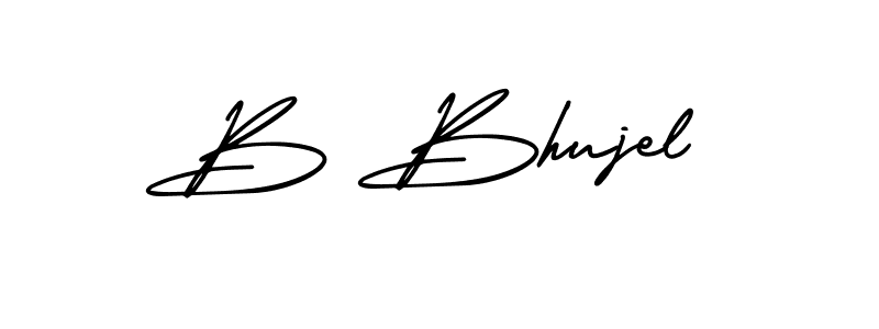 Make a beautiful signature design for name B Bhujel. Use this online signature maker to create a handwritten signature for free. B Bhujel signature style 3 images and pictures png