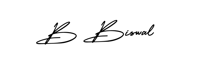 Design your own signature with our free online signature maker. With this signature software, you can create a handwritten (AmerikaSignatureDemo-Regular) signature for name B Biswal. B Biswal signature style 3 images and pictures png